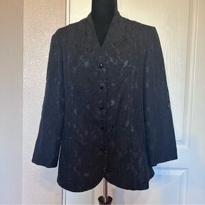 Talbots Lined Black Lace Blazer Jacket‎ Size 12